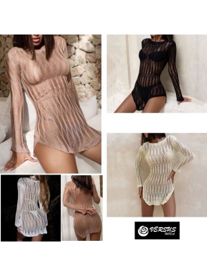 Copricostume Vestito Mini Coachella Donna Mare Trasparente Woman Dress COV0262